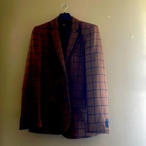 Brown plaid blazer
